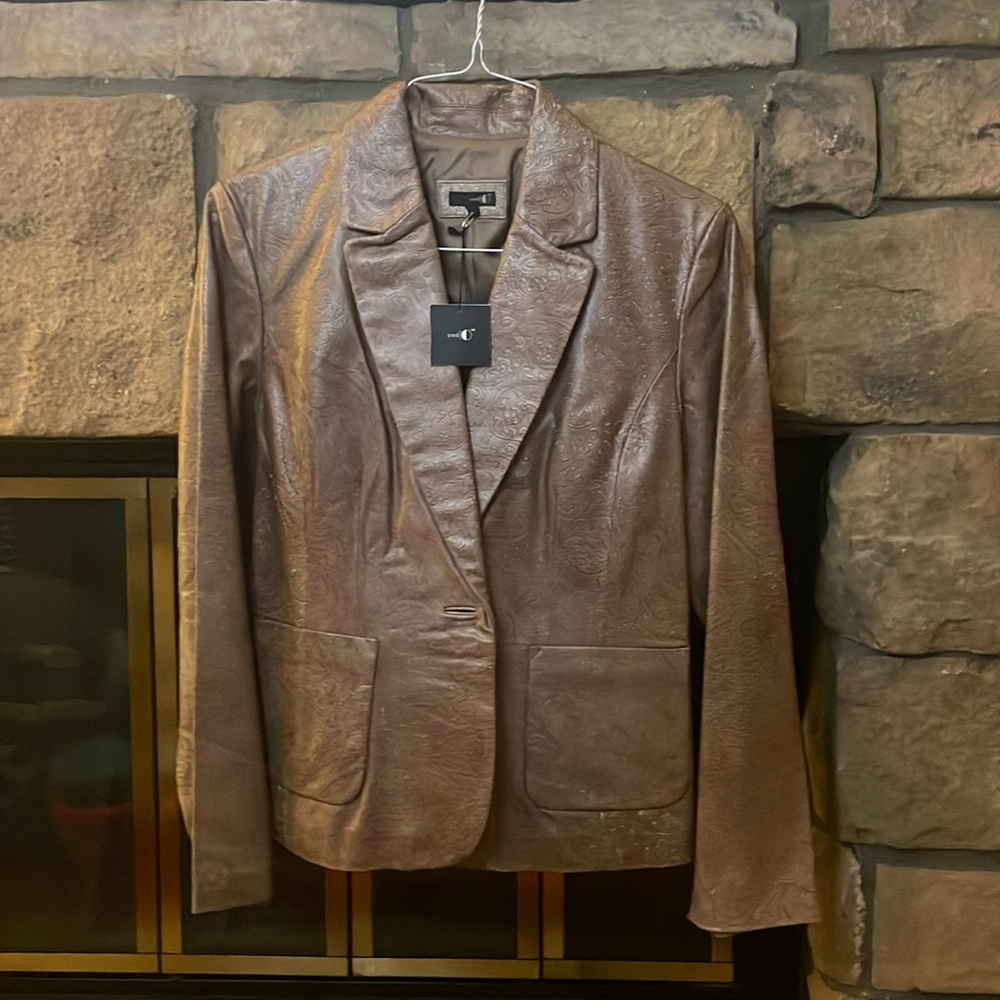 VINTAGE LEATHER WOMEN'S BLAZER